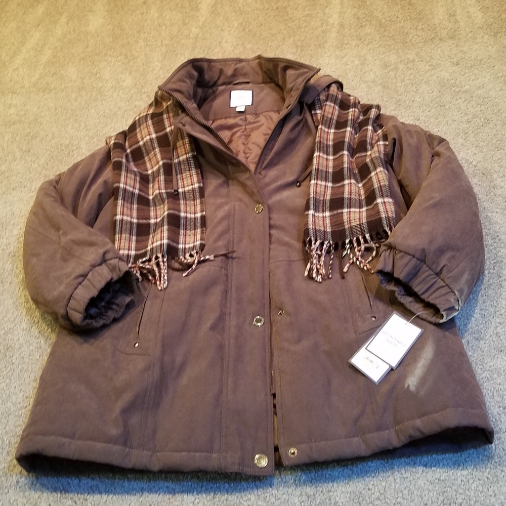 Croft & Barrow winter coat with scarf XL